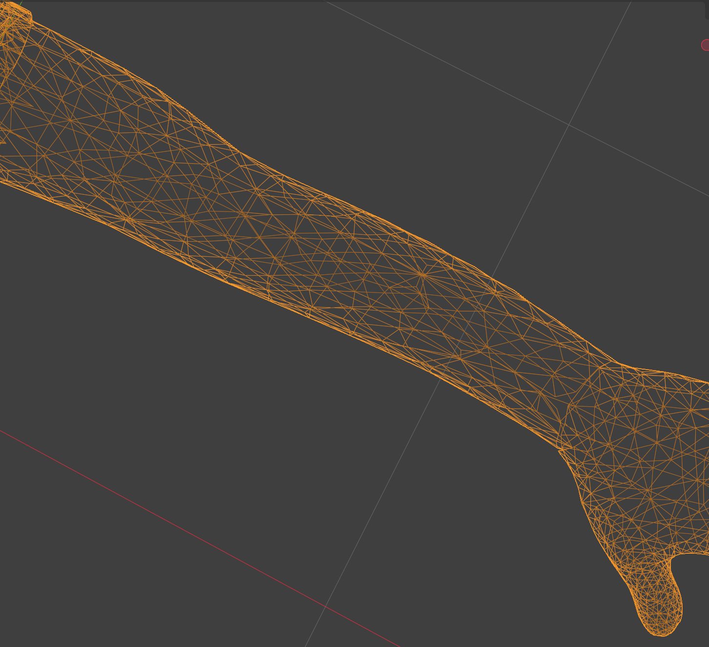 Degraded mesh arm with missing edge loops